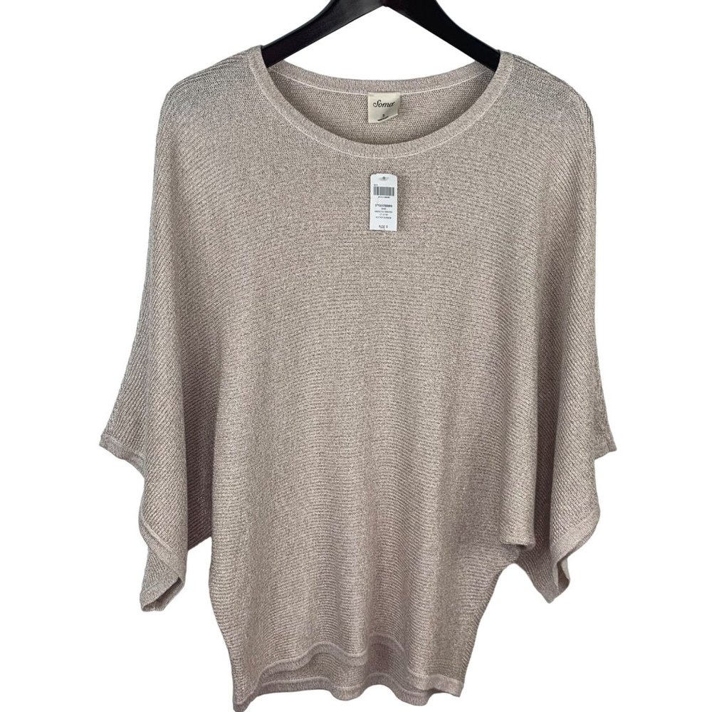 Soma Shine Cotton Kimono Sleeve Sweater Size S Heather Blossom NEW